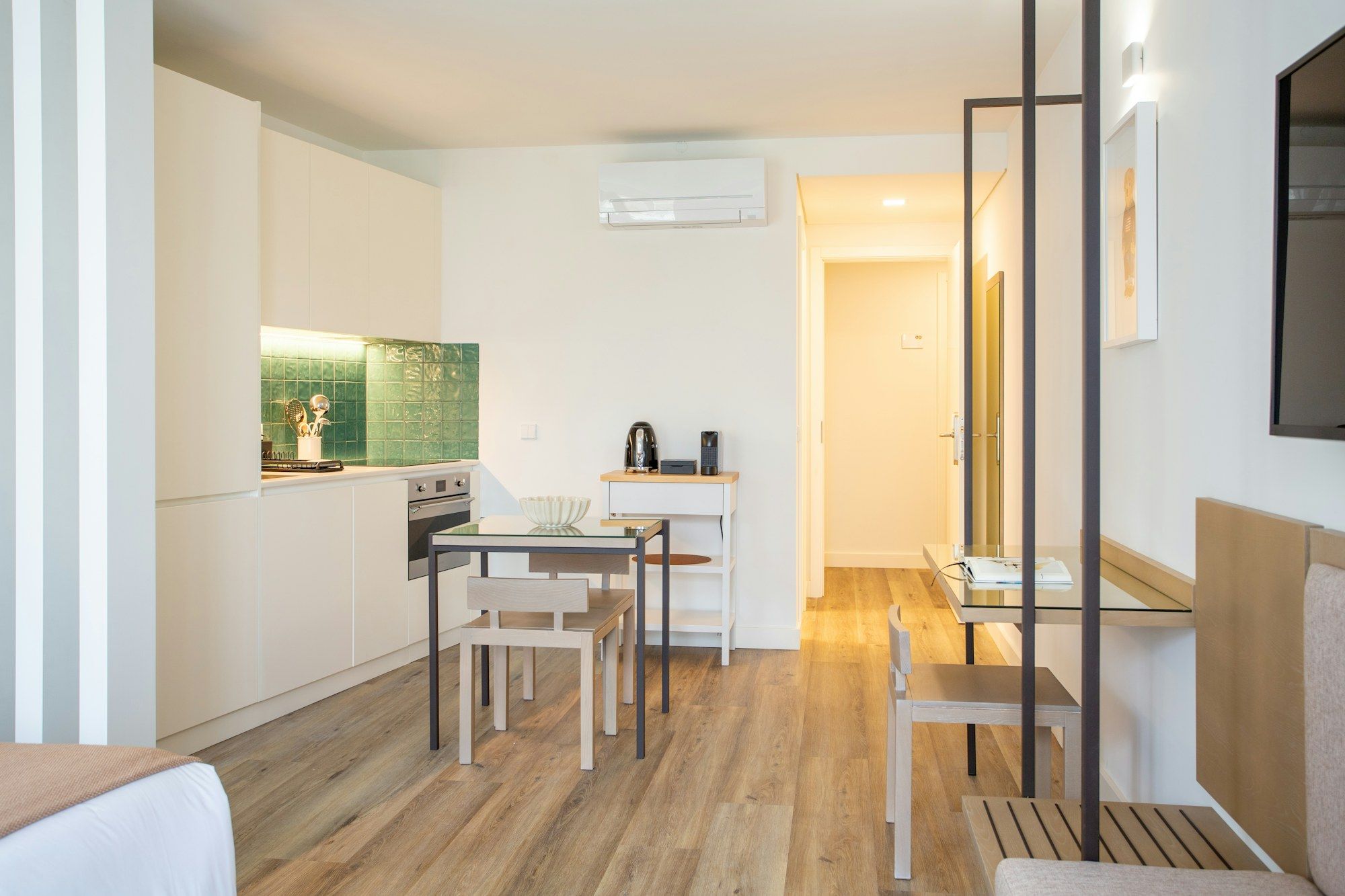 Open-plan kitchen and dining area
